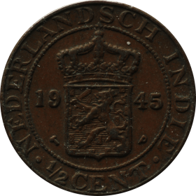 0,5 centa 1945 indie holenderskie A